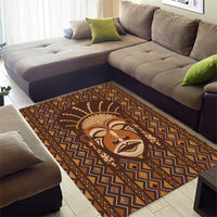 African Mask Printed Mudcloth Area Rug - Wonder Print Shop