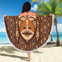 African Mask Printed Mudcloth Beach Blanket - Wonder Print Shop