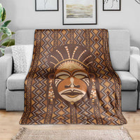 African Mask Printed Mudcloth Blanket