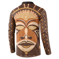 African Mask Printed Mudcloth Button Sweatshirt - Wonder Print Shop