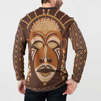 African Mask Printed Mudcloth Button Sweatshirt - Wonder Print Shop
