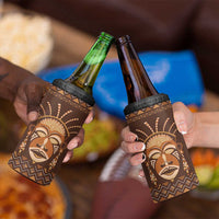African Mask Printed Mudcloth 4 in 1 Can Cooler Tumbler - Wonder Print Shop