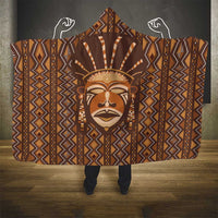 African Mask Printed Mudcloth Hooded Blanket