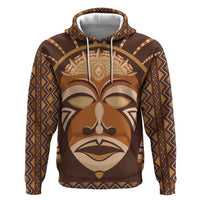 African Mask Printed Mudcloth Hoodie - Wonder Print Shop