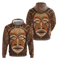 African Mask Printed Mudcloth Hoodie - Wonder Print Shop