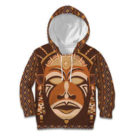 African Mask Printed Mudcloth Kid Hoodie - Wonder Print Shop