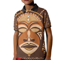 African Mask Printed Mudcloth Kid Polo Shirt - Wonder Print Shop