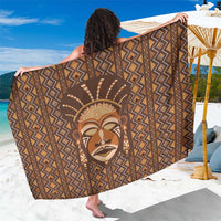 African Mask Printed Mudcloth Sarong - Wonder Print Shop