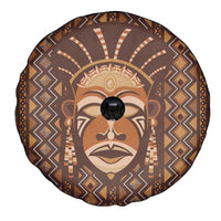 African Mask Printed Mudcloth Spare Tire Cover - Wonder Print Shop