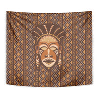 African Mask Printed Mudcloth Tapestry - Wonder Print Shop