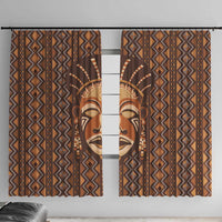 African Mask Printed Mudcloth Window Curtain - Wonder Print Shop
