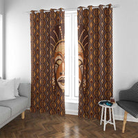African Mask Printed Mudcloth Window Curtain - Wonder Print Shop