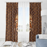 African Mask Printed Mudcloth Window Curtain - Wonder Print Shop