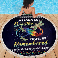 Dragonfly Angel Beach Blanket As Long As I Breathe You'll Be Remembered - Wonder Print Shop