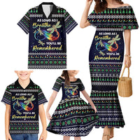 Dragonfly Angel Family Matching Mermaid Dress and Hawaiian Shirt As Long As I Breathe You'll Be Remembered - Wonder Print Shop