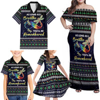 Dragonfly Angel Family Matching Off Shoulder Maxi Dress and Hawaiian Shirt As Long As I Breathe You'll Be Remembered - Wonder Print Shop