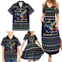 Dragonfly Angel Family Matching Summer Maxi Dress and Hawaiian Shirt As Long As I Breathe You'll Be Remembered - Wonder Print Shop