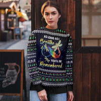 Dragonfly Angel Ugly Christmas Sweater As Long As I Breathe You'll Be Remembered - Wonder Print Shop