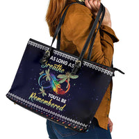Dragonfly Angel Leather Tote Bag As Long As I Breathe You'll Be Remembered - Wonder Print Shop