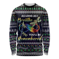 Dragonfly Angel Long Sleeve Shirt As Long As I Breathe You'll Be Remembered - Wonder Print Shop