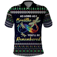 Dragonfly Angel Polo Shirt As Long As I Breathe You'll Be Remembered - Wonder Print Shop
