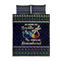 Dragonfly Angel Quilt Bed Set As Long As I Breathe You'll Be Remembered - Wonder Print Shop