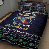 Dragonfly Angel Quilt Bed Set As Long As I Breathe You'll Be Remembered - Wonder Print Shop