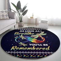 Dragonfly Angel Round Carpet As Long As I Breathe You'll Be Remembered