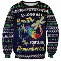 Dragonfly Angel Sweatshirt As Long As I Breathe You'll Be Remembered - Wonder Print Shop