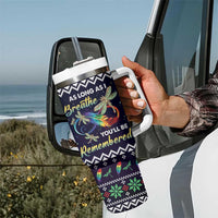 Dragonfly Angel Tumbler With Handle As Long As I Breathe You'll Be Remembered - Wonder Print Shop