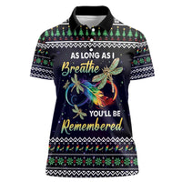 Dragonfly Angel Women Polo Shirt As Long As I Breathe You'll Be Remembered - Wonder Print Shop