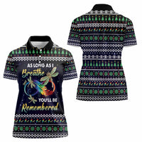 Dragonfly Angel Women Polo Shirt As Long As I Breathe You'll Be Remembered - Wonder Print Shop