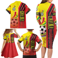 Ghana Football Family Matching Long Sleeve Bodycon Dress and Hawaiian Shirt Black Stars Soccer - Road To Champion - Wonder Print Shop