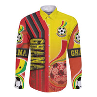 Ghana Football Long Sleeve Button Shirt Black Stars Soccer - Road To Champion - Wonder Print Shop