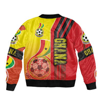 Ghana Football Sleeve Zip Bomber Jacket Black Stars Soccer - Road To Champion - Wonder Print Shop