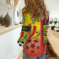 Ghana Football Women Casual Shirt Black Stars Soccer - Road To Champion - Wonder Print Shop