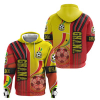 Ghana Football Zip Hoodie Black Stars Soccer - Road To Champion - Wonder Print Shop