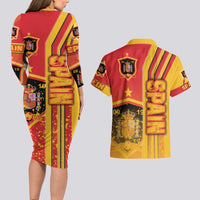 Spain Football Couples Matching Long Sleeve Bodycon Dress and Hawaiian Shirt La Roja Soccer - Road To Champion