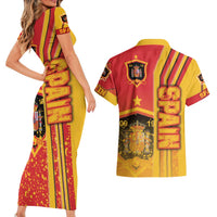 Spain Football Couples Matching Short Sleeve Bodycon Dress and Hawaiian Shirt La Roja Soccer - Road To Champion