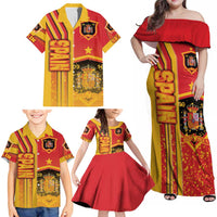 Spain Football Family Matching Off Shoulder Maxi Dress and Hawaiian Shirt La Roja Soccer - Road To Champion - Wonder Print Shop