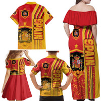Spain Football Family Matching Off Shoulder Maxi Dress and Hawaiian Shirt La Roja Soccer - Road To Champion - Wonder Print Shop