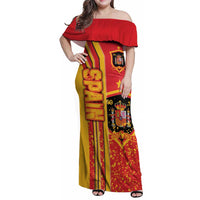 Spain Football Family Matching Off Shoulder Maxi Dress and Hawaiian Shirt La Roja Soccer - Road To Champion - Wonder Print Shop