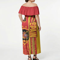 Spain Football Off Shoulder Maxi Dress La Roja Soccer - Road To Champion - Wonder Print Shop