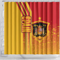 Spain Football Shower Curtain La Roja Soccer - Road To Champion - Wonder Print Shop
