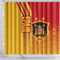 Spain Football Shower Curtain La Roja Soccer - Road To Champion - Wonder Print Shop