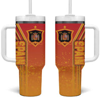 Spain Football Tumbler With Handle La Roja Soccer - Road To Champion - Wonder Print Shop