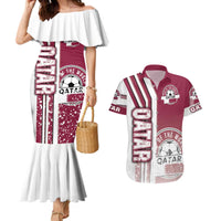 Qatar Football Couples Matching Mermaid Dress and Hawaiian Shirt The Maroons Soccer - Road To Champion