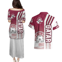 Qatar Football Couples Matching Puletasi and Hawaiian Shirt The Maroons Soccer - Road To Champion