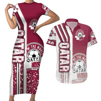 Qatar Football Couples Matching Short Sleeve Bodycon Dress and Hawaiian Shirt The Maroons Soccer - Road To Champion