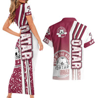 Qatar Football Couples Matching Short Sleeve Bodycon Dress and Hawaiian Shirt The Maroons Soccer - Road To Champion
